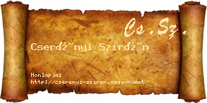 Cserényi Szirén névjegykártya